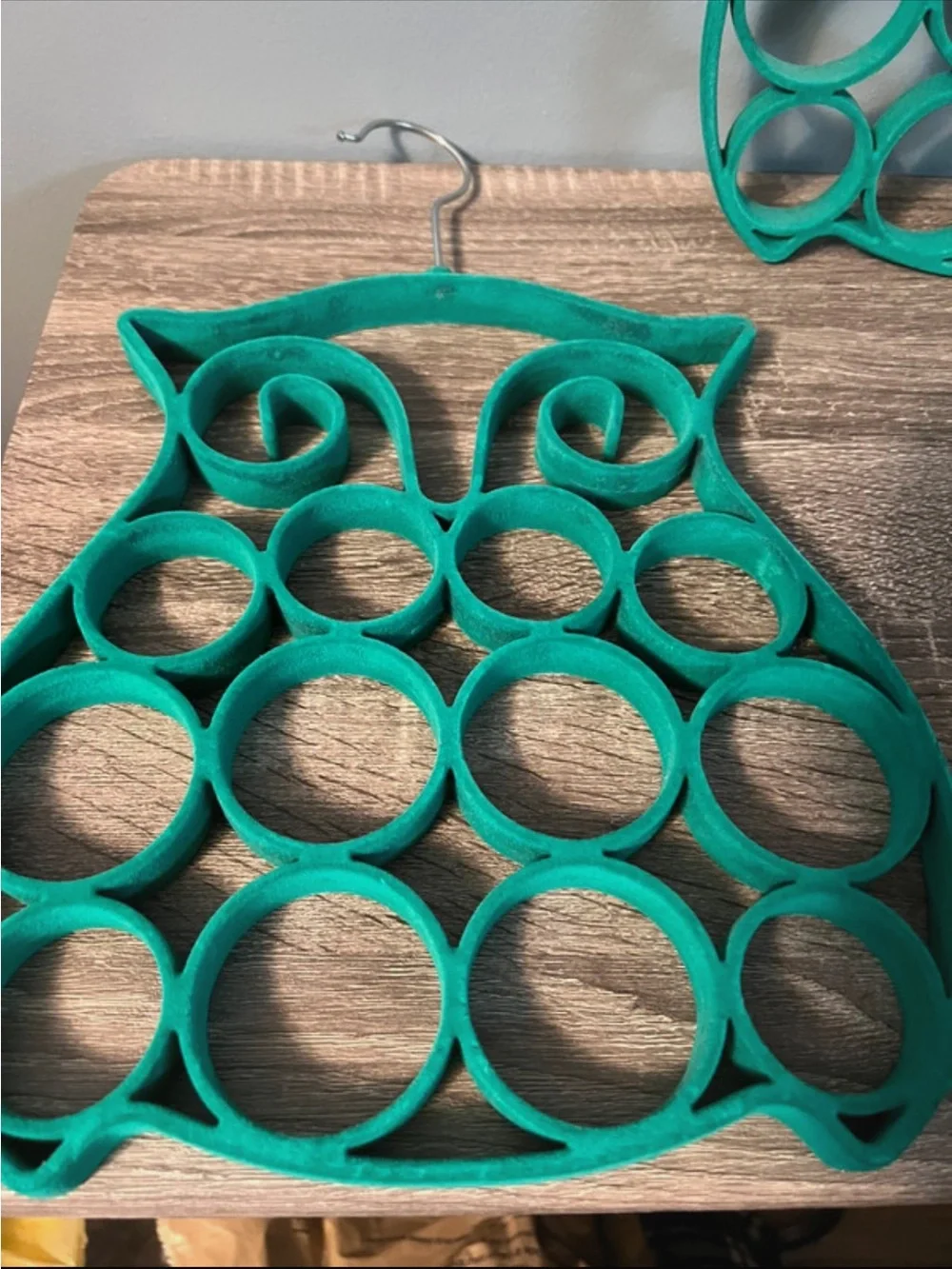 Velvet Teal Owl Accessory Organizer Hanger Set of 2